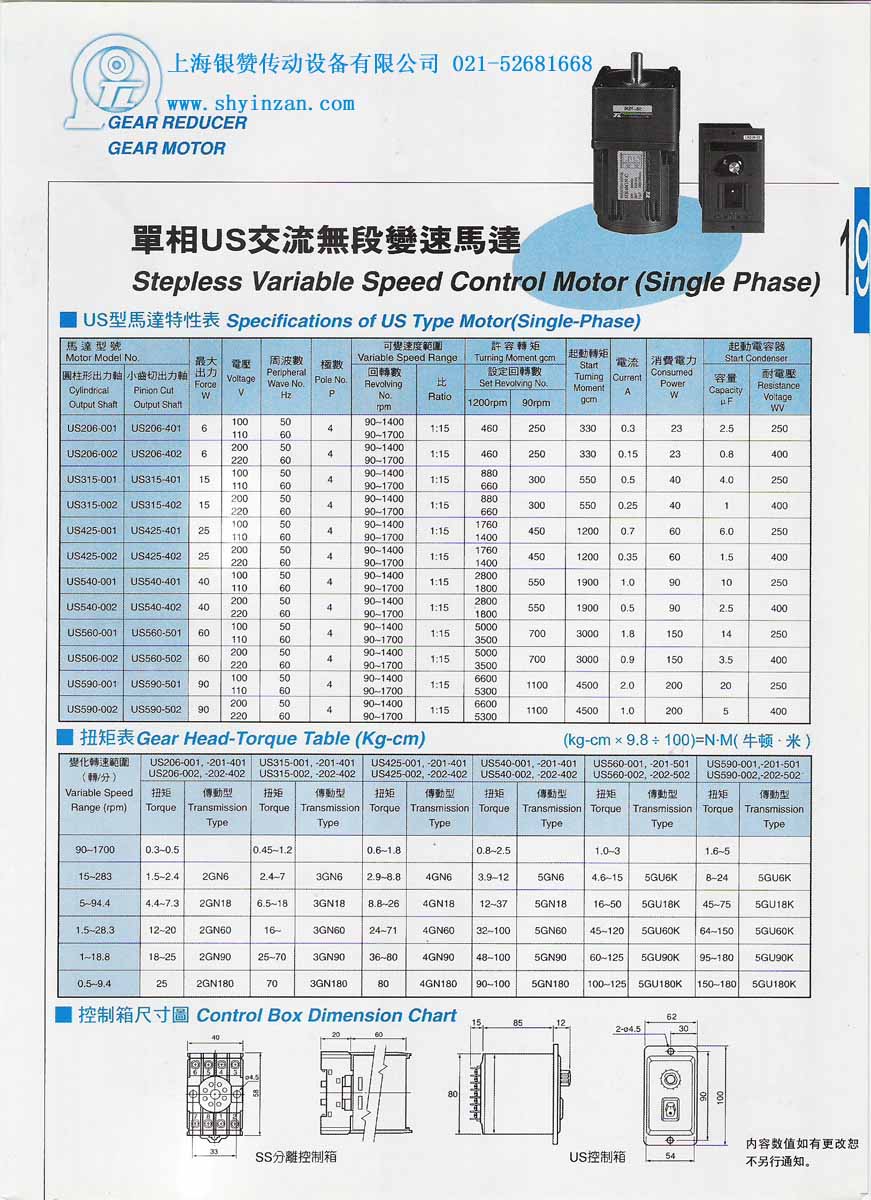 US调速参数